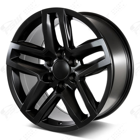 18-inch satin black Trail Boss style wheels by OE Style Wheels fitted for Cadillac Escalade, Chevy Silverado, GMC Yukon, and more.