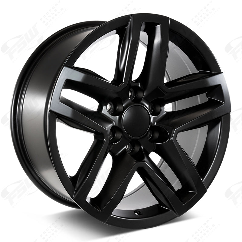 18-inch satin black Trail Boss style wheels by OE Style Wheels for Cadillac Escalade, Chevy Silverado, Suburban, Tahoe, Sierra, GMC Yukon