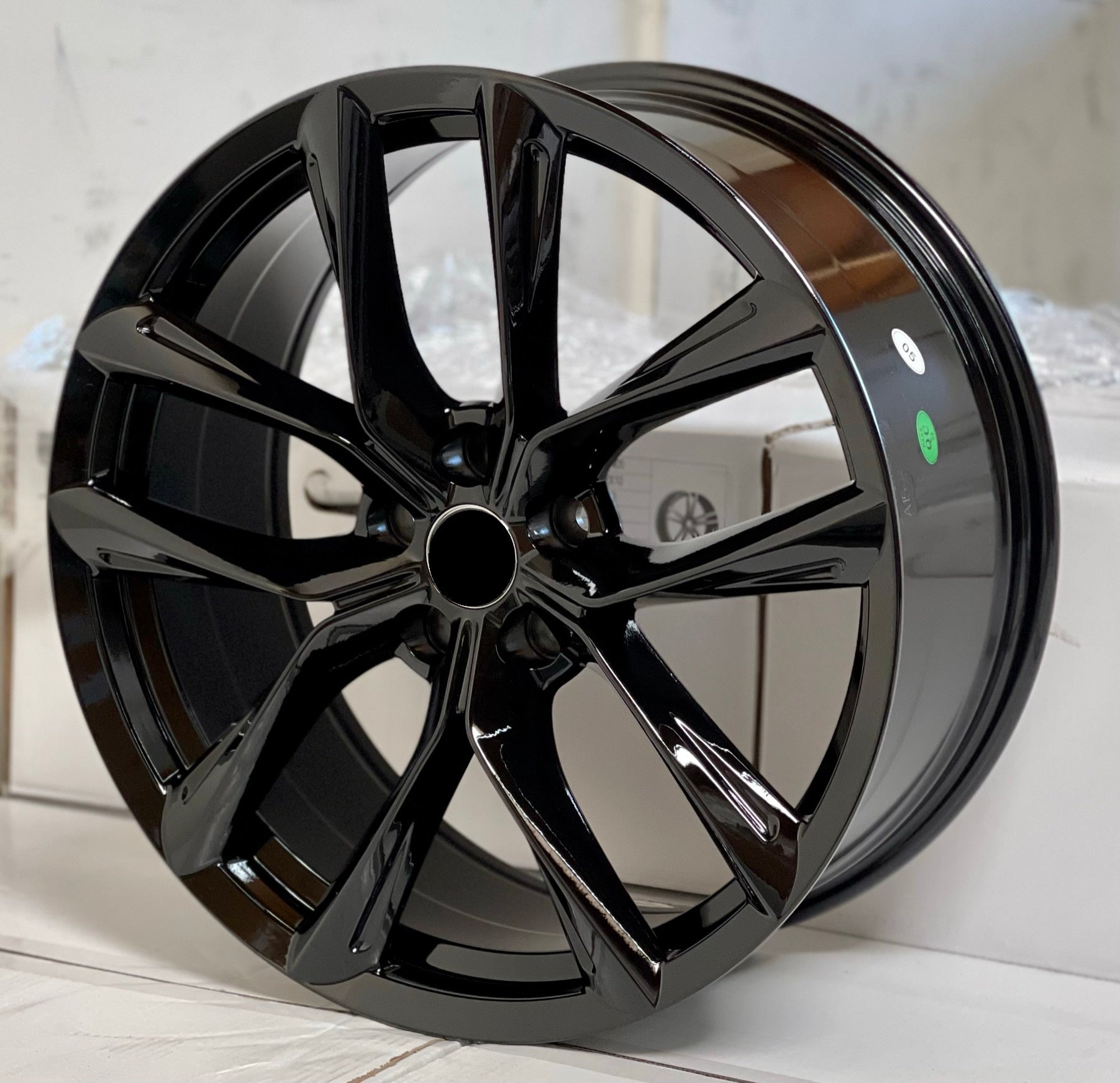 19-inch gloss black OE Style Wheels automotive rims fitting Tesla Model 3 AWD, RWD, Long Range, and Performance models.