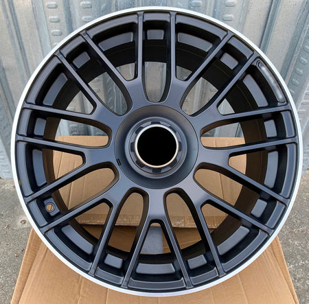 Matte black 19-inch OE Style Wheels for Mercedes-Benz C-Class, E-Class, CLS, and AMG coupe models, showcasing sleek automotive rims.