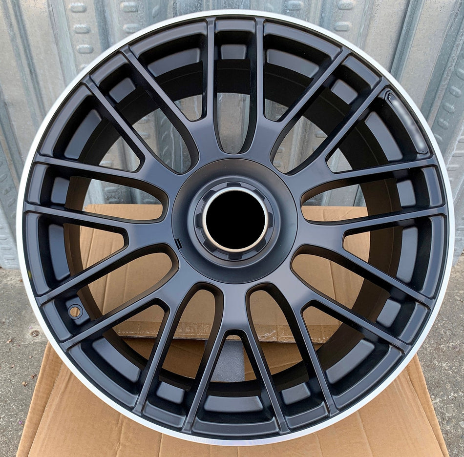 Matte black 19-inch OE Style Wheels for Mercedes-Benz C-Class, E-Class, CLS, and AMG coupe models, showcasing sleek automotive rims.