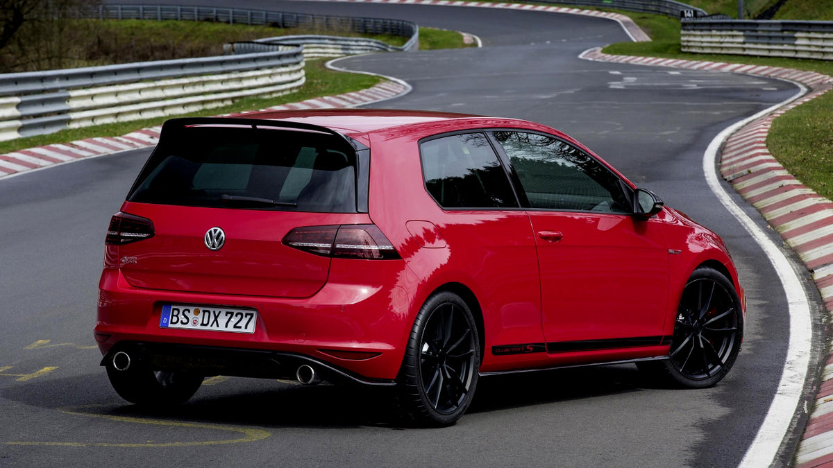 19-inch R Style gloss black wheels by OE Style Wheels for Volkswagen GTI, Golf, Jetta, EOS, and Passat vehicles.
