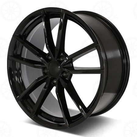 19-inch OE Style Wheels R Style gloss black rims for Volkswagen VW GTI Golf Jetta EOS Passat vehicles.