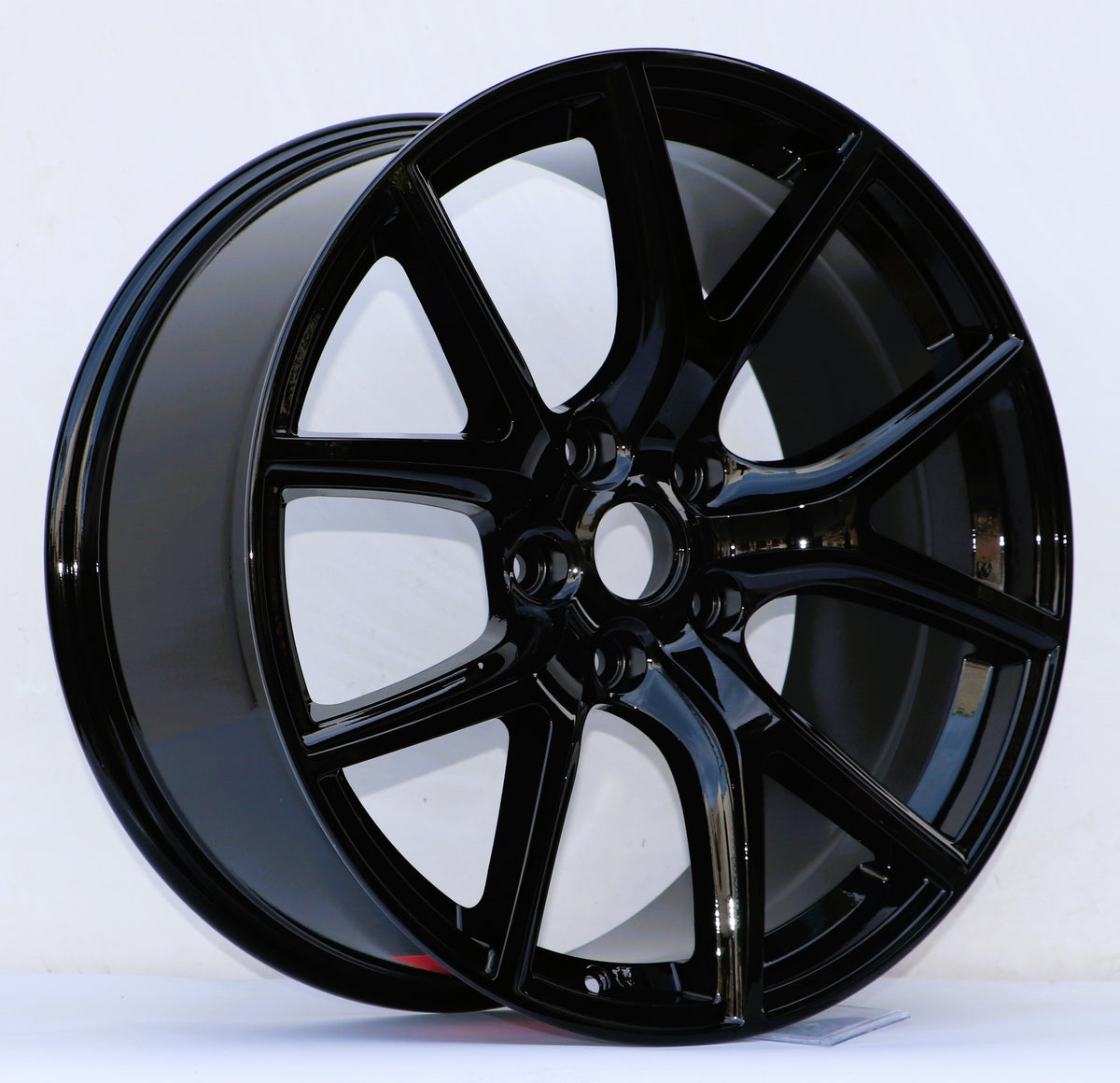 20x10 OE Style Wheels SRT Trackhawk gloss black automotive rims on Dodge Durango and Jeep Grand Cherokee models.