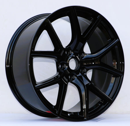 20x9 OE Style Wheels gloss black alloy rims for Dodge Durango, Jeep Grand Cherokee, SRT, Hellcat, and Trackhawk SUVs.