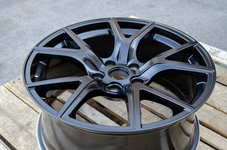 20x9 OE Style Wheels matte black rims for Dodge Durango, Jeep Grand Cherokee SRT8, and SRT Trackhawk SUVs.