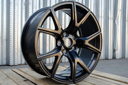 20x9 OE Style Wheels matte black rims for Dodge Durango, Jeep Grand Cherokee, and SRT models, showcasing sporty wheel design.