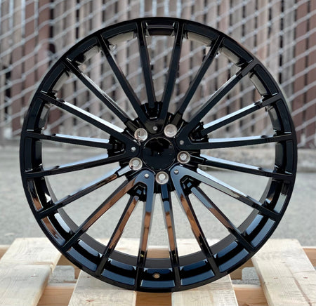 20-inch AMG style gloss black wheels for Mercedes-Benz C-Class, E-Class, S-Class, CLS, Maybach by OE Style Wheels.