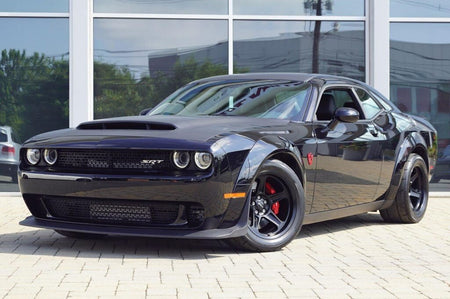 20" Demon Style Concave Wheels by OE Style Wheels on Dodge Challenger and Charger models, showcasing sleek automotive rim design.