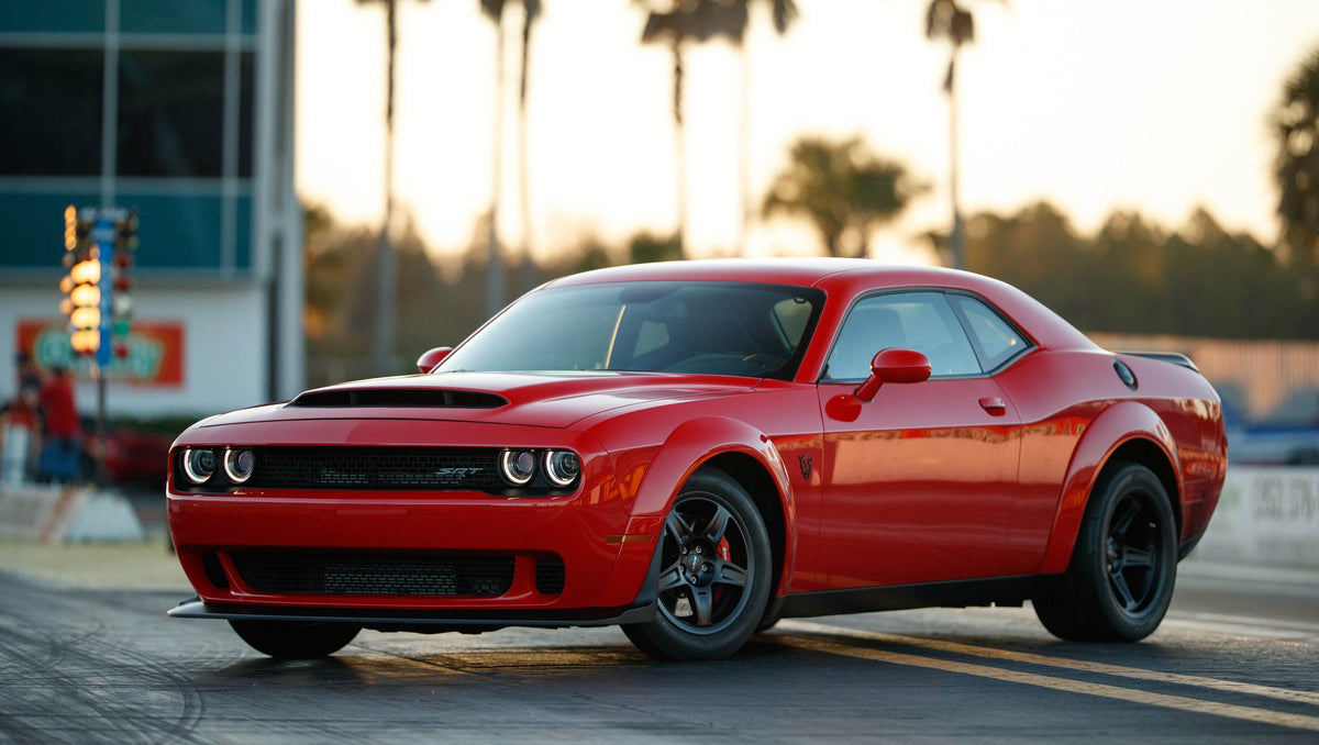 20-inch Demon Style Concave Wheels by OE Style Wheels fitted on Dodge Challenger and Charger models including GT, RT, SRT, SXT, Hellcat