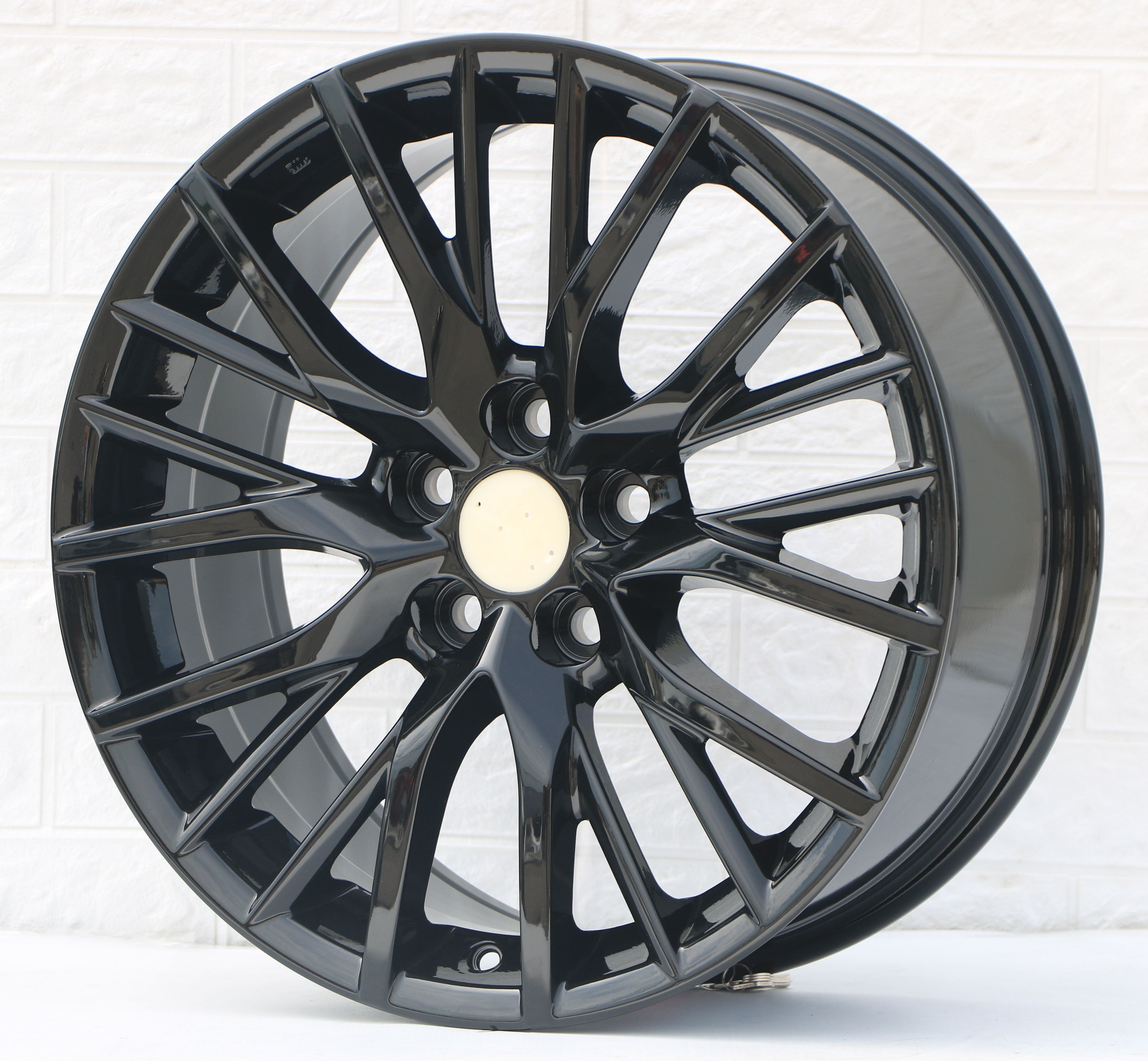 20-inch gloss black sport wheels by OE Style Wheels, designed for Lexus RX330, RX350, and RX450 automotive rims.