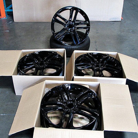 20-inch gloss black OE Style Wheels for Honda Accord, Civic, Acura TSX, with a sleek finish on automotive rims and wheels.