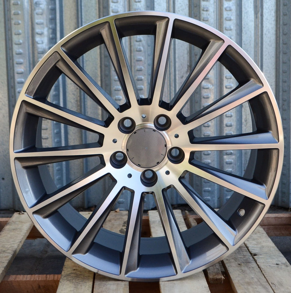 20-inch gunmetal machined wheels by OE Style Wheels for Mercedes-Benz C-Class, E-Class, S-Class, CLS, and AMG models.