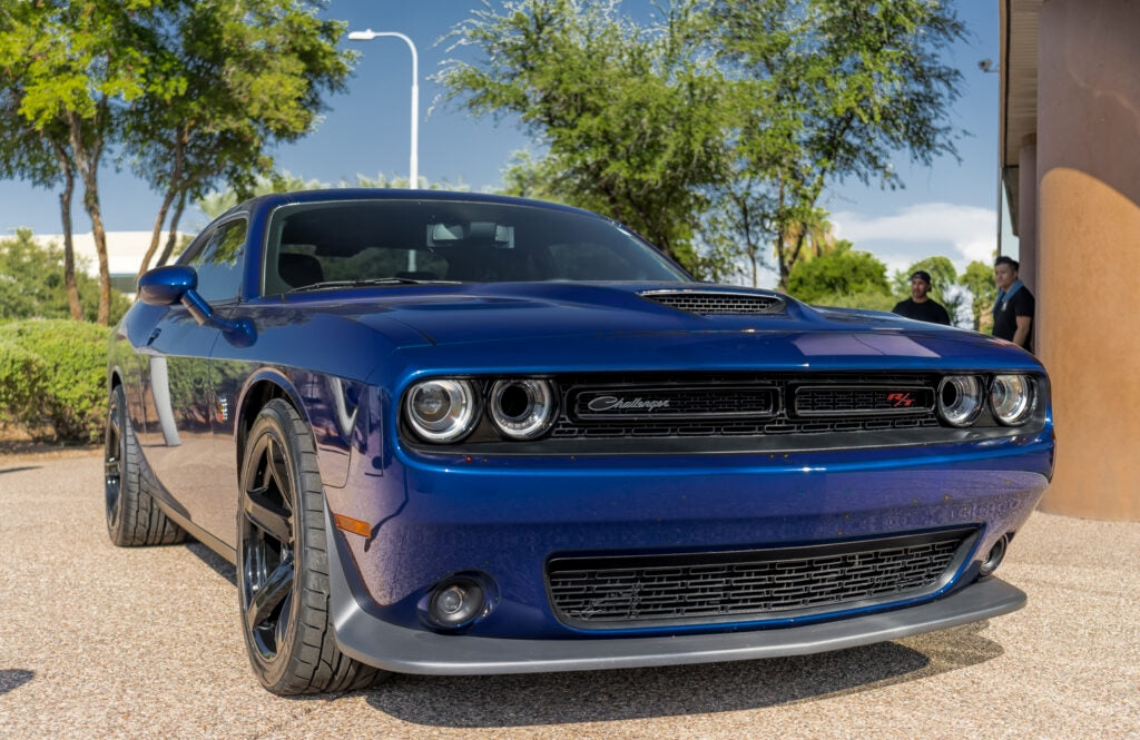 Gloss black 20-inch HC2 Style OE Wheels for Dodge Challenger, Charger, Demon, GT, RT, SRT, SXT, Hellcat narrow body models.