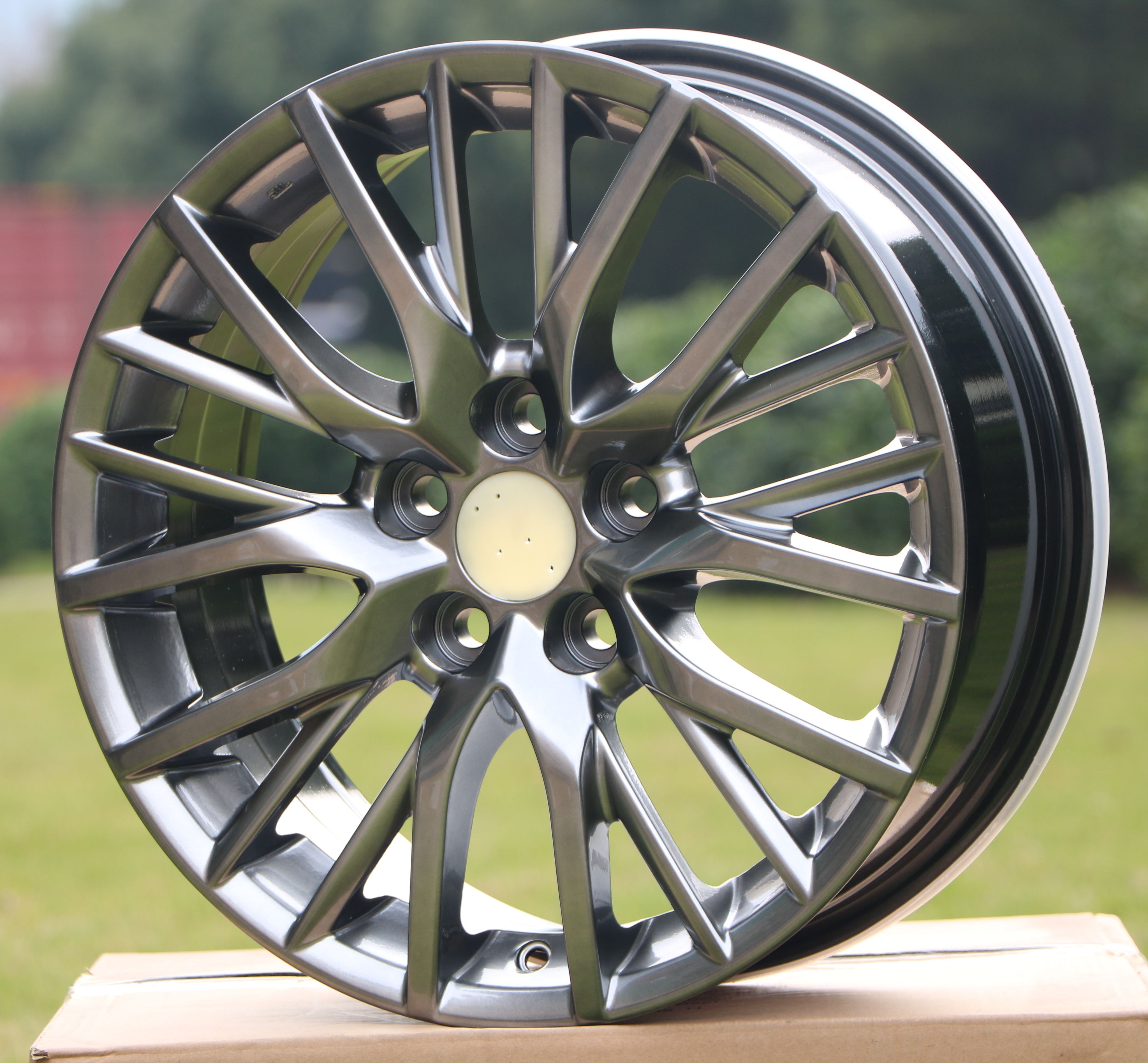 20-inch Hyper Black Sport Wheels by OE Style Wheels on Lexus RX330, RX350, RX450 SUV with sleek, modern automotive rims.