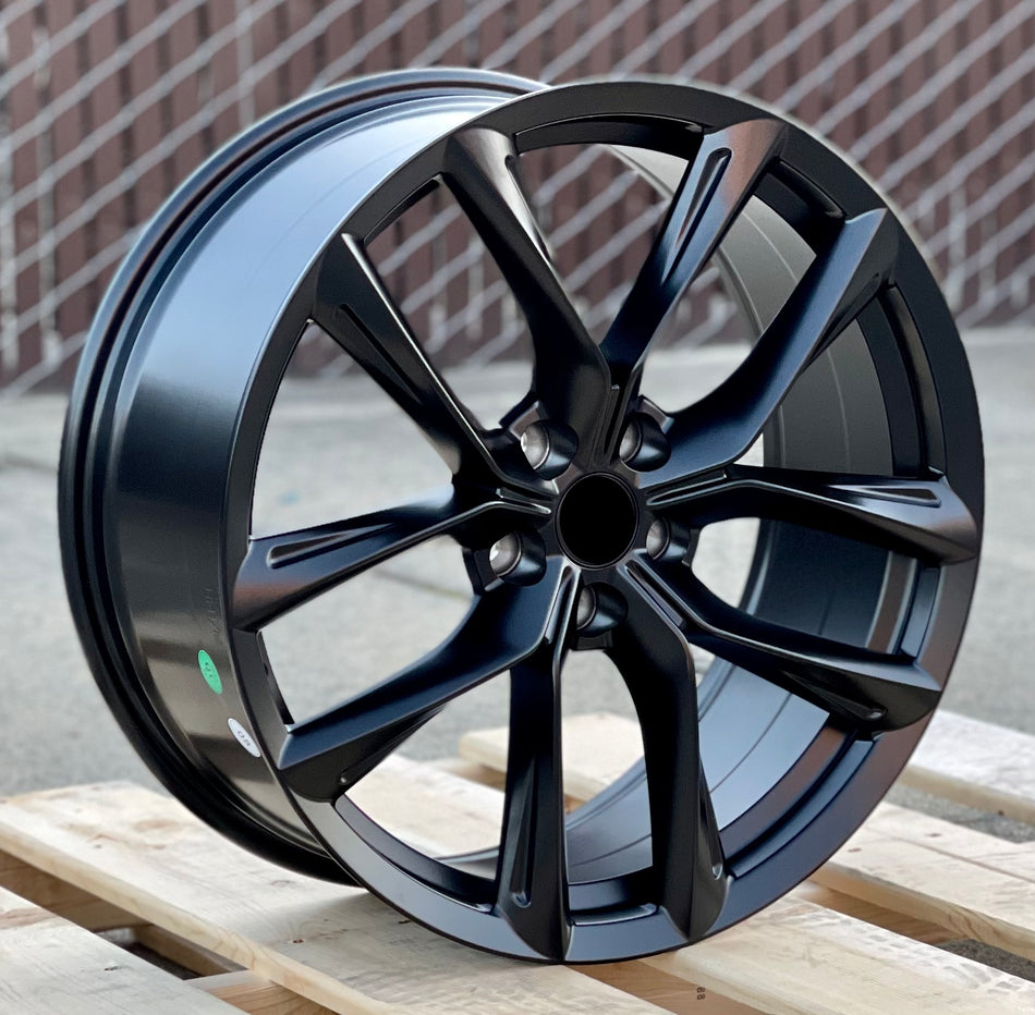 20-inch matte black OE Style Wheels for Tesla Model 3 AWD, RWD, Long Range, and Performance vehicles showing the sleek automotive rims.