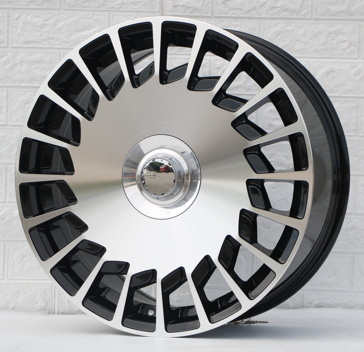 20-inch Maybach style black machined Mercedes wheels for C-Class, E-Class, S-Class, AMG models by OE Style Wheels.
