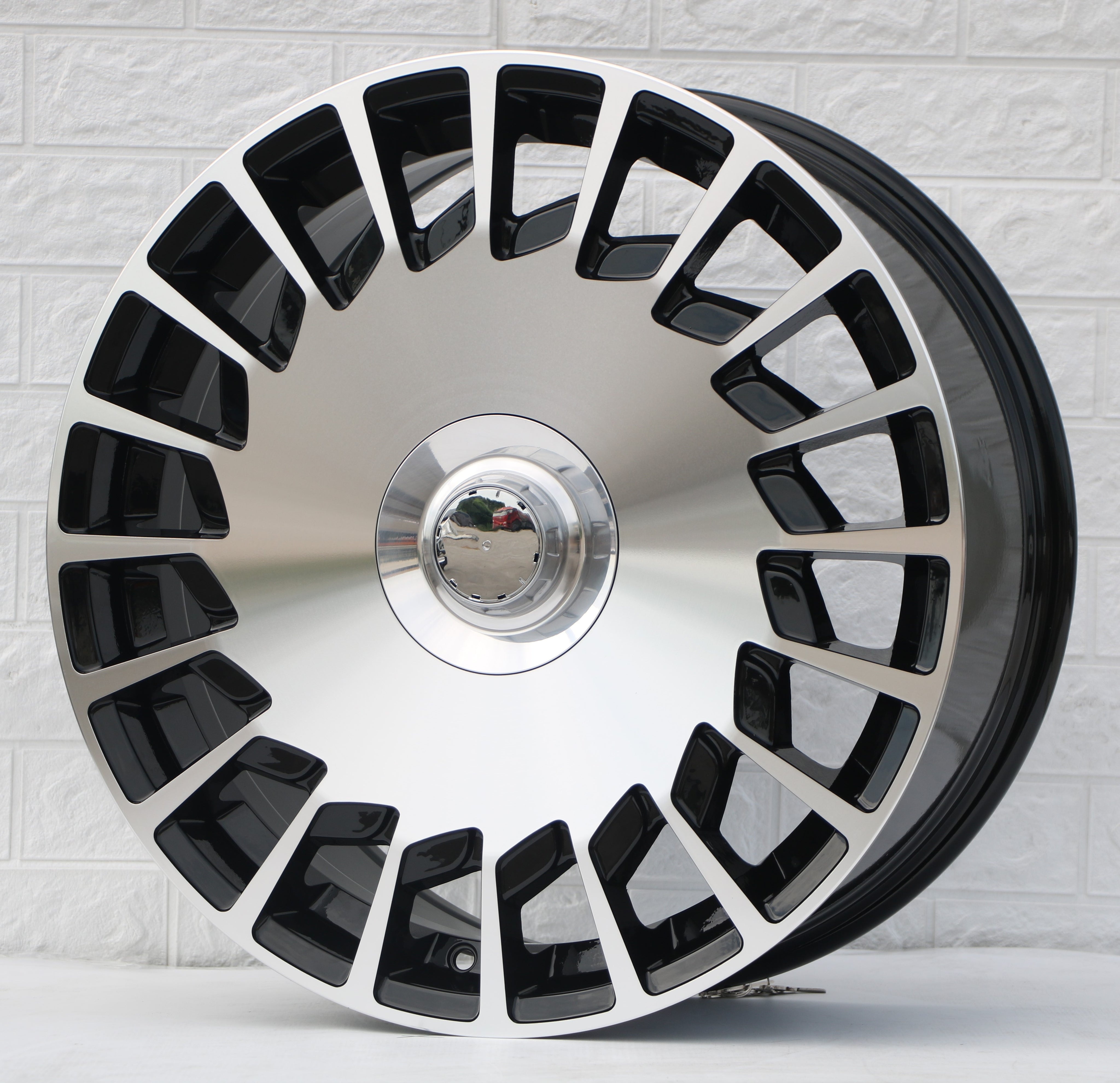 20-inch Maybach style black machined Mercedes wheels for C-Class, E-Class, S-Class, AMG models by OE Style Wheels.