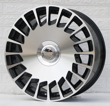 20-inch Maybach style black machined Mercedes wheels for C-Class, E-Class, S-Class, AMG models by OE Style Wheels.