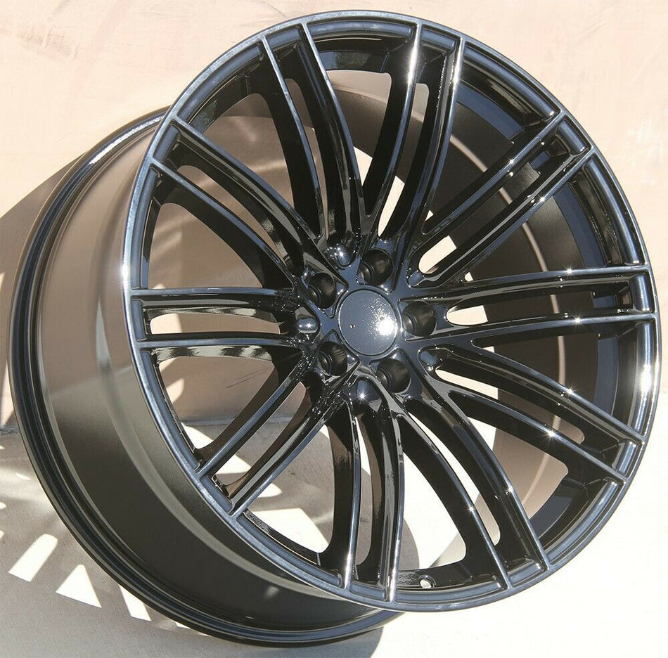Gloss black 21-inch GTS style OE Style Wheels for Porsche Macan GTS Turbo S, showcasing sleek automotive rims.