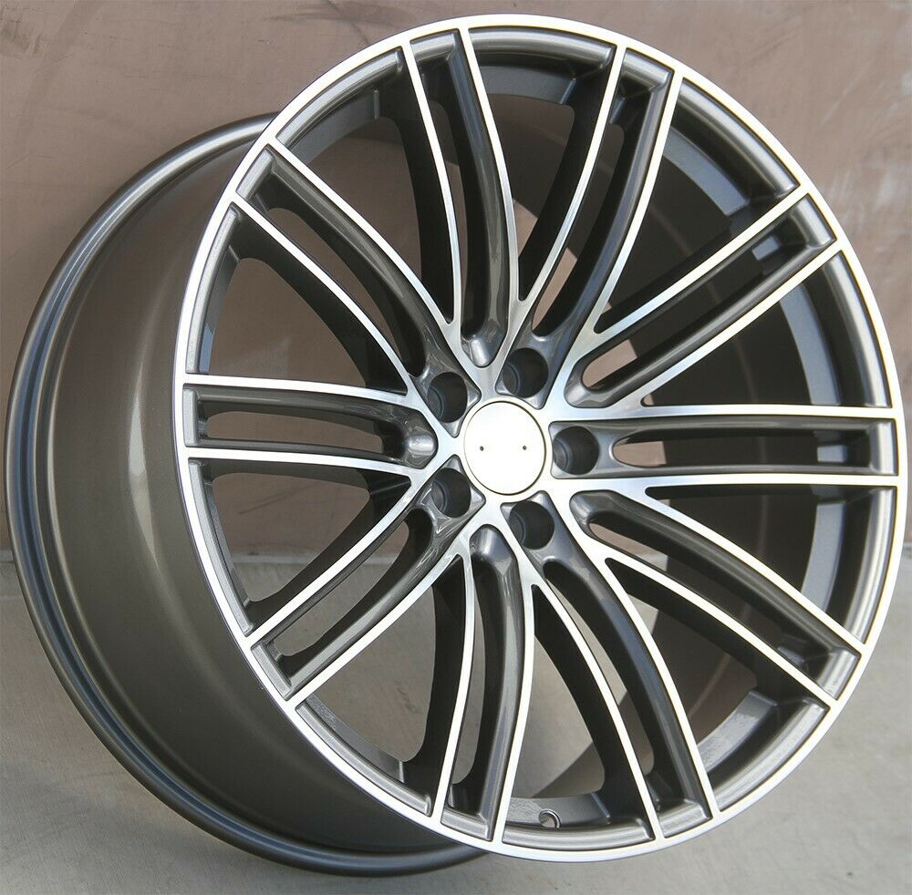 21-inch GTS style gunmetal machined wheels from OE Style Wheels, designed for Porsche Macan GTS Turbo S.
