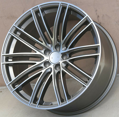 21-inch GTS style gunmetal machined wheels for Porsche Macan GTS Turbo S, OE Style Wheels automotive rims and wheels.