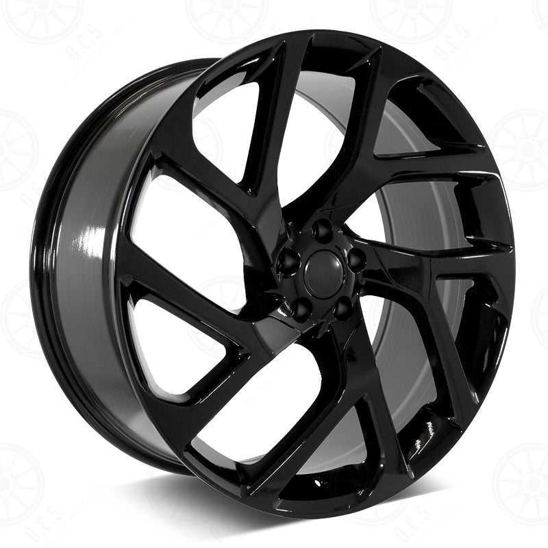22-inch OE Style Wheels in gloss black with Autobiography design, fitting Range Rover, Defender, Discovery, LR3, LR4, HSE, Sport, SVR.