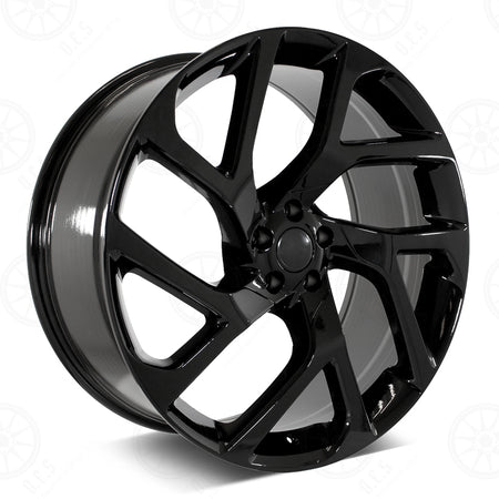 22-inch OE Style Wheels in gloss black with Autobiography design, fitting Range Rover, Defender, Discovery, LR3, LR4, HSE, Sport, SVR.