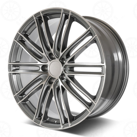 22-inch OE Style Wheels in gunmetal with machined accents for Porsche Panamera 4 GTS, Hybrid, Turbo, Sport Cayenne automotive rims