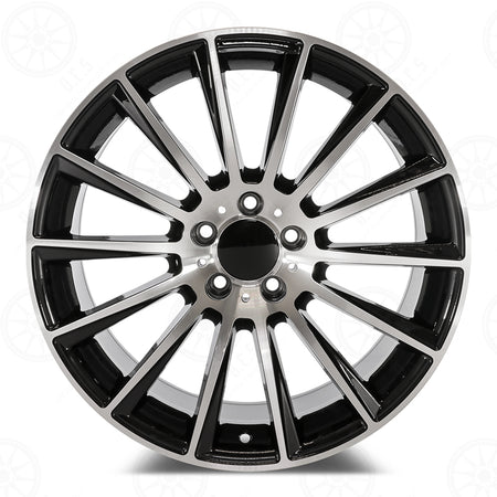 22-inch AMG style black machined staggered wheels for Mercedes-Benz E-Class, CLS, S-Class, and CL models by OE Style Wheels.