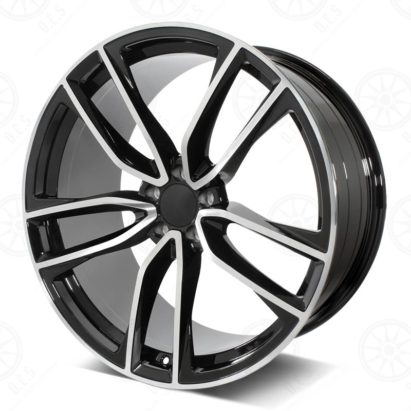 22-inch black machined face Mercedes wheels by OE Style Wheels, fitted on ML350, GLE450, GLS63 AMG, showcasing sleek automotive rims.