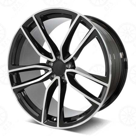 22-inch black machined face Mercedes wheels by OE Style Wheels, fitted on ML350, GLE450, GLS63 AMG, showcasing sleek automotive rims.