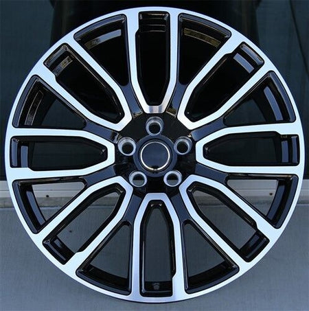 22-inch black machined face wheels by OE Style Wheels fitted on Range Rover Defender Discovery LR3 LR4 HSE Sport SVR Supercharged