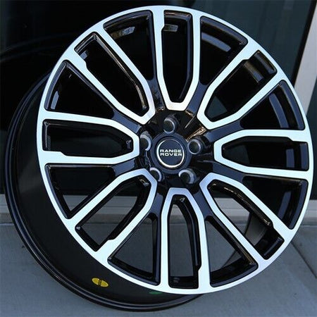 22-inch black machined face OE Style Wheels for Range Rover Defender, Discovery, LR3, LR4, HSE Sport, SVR, Supercharged, and Autobiography