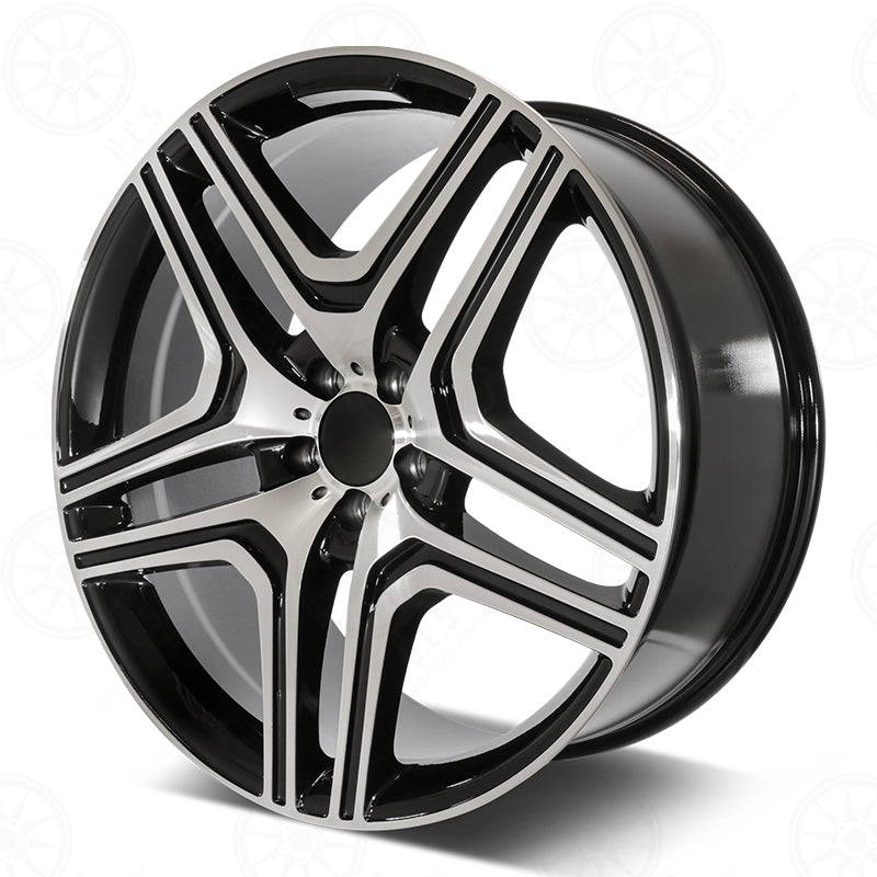 22-inch black machined Mercedes-Benz wheels by OE Style Wheels, showing sleek, multi-spoke automotive rims for various GLE and GLS models.