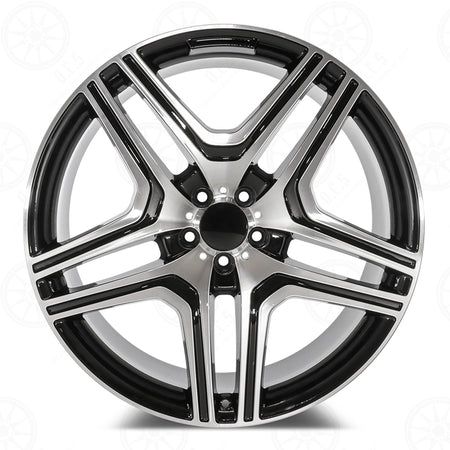 22-inch black machined Mercedes-Benz wheels by OE Style Wheels, fitting ML, GLE, GLS, and AMG models, shown from a side angle.