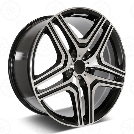 22-inch black machined Mercedes-Benz wheels by OE Style Wheels, featuring sleek alloy rims for various ML and GLE models.