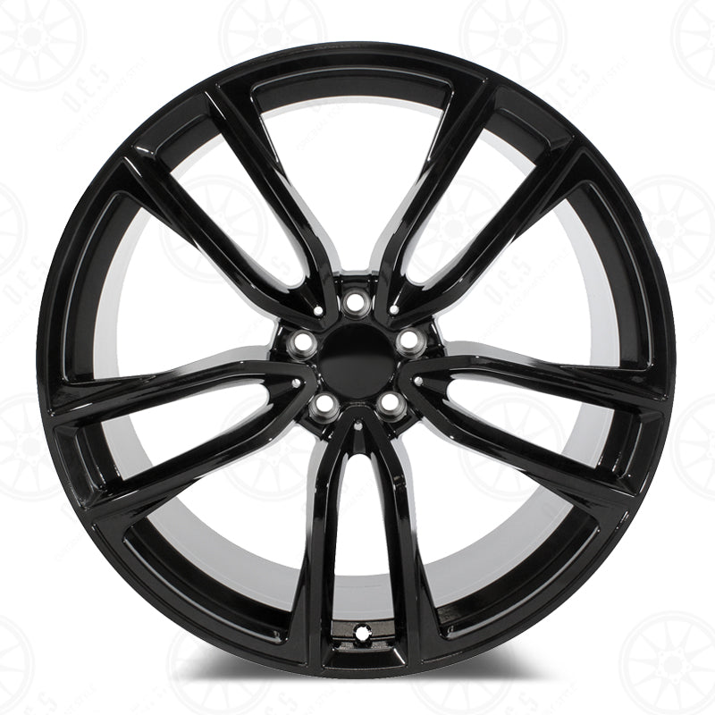 OE Style Wheels 22-inch gloss black Mercedes-Benz automotive rims with multiple fitments including ML, GLE, GLS, and AMG models.