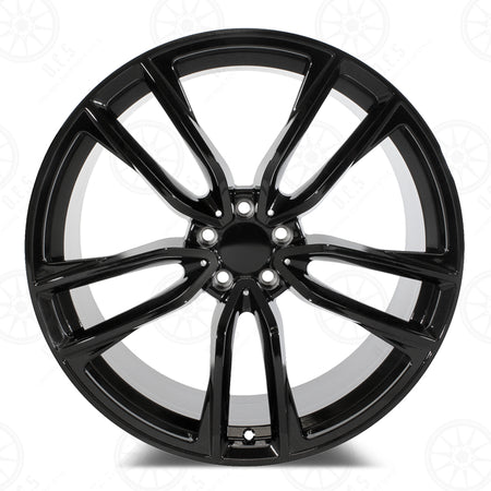 OE Style Wheels 22-inch gloss black Mercedes-Benz automotive rims with multiple fitments including ML, GLE, GLS, and AMG models.