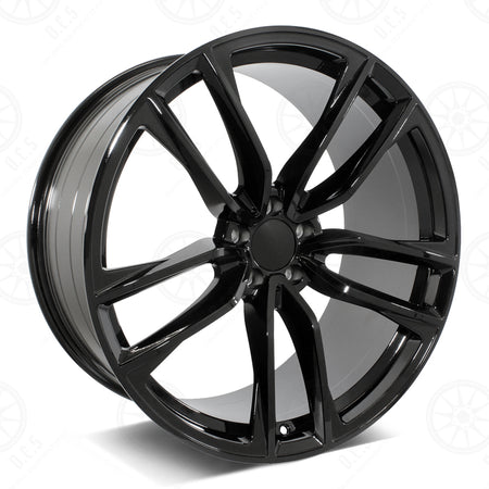 22-inch glossy black OE Style Mercedes wheels with multi-spoke design, fitting ML, GLE, GLS, and AMG models.