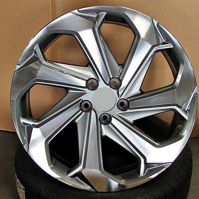 22-inch gunmetal machined OE Style Wheels installed on Honda Accord and Civic, showcasing sleek automotive rims and wheel design.