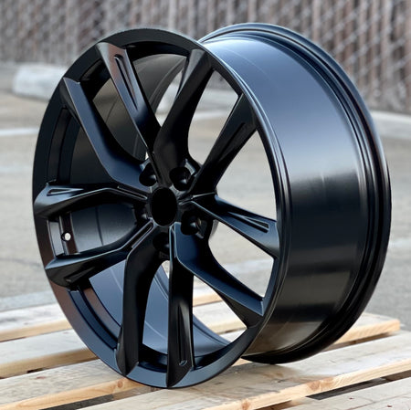 22-inch matte black OE Style Wheels for Tesla Model S and X AWD and RWD, showcasing stylish automotive rims.