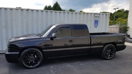 22-inch Snowflake Style Gloss Black Wheels by OE Style Wheels for Chevy Silverado, Tahoe, Suburban, GMC Sierra, Yukon.