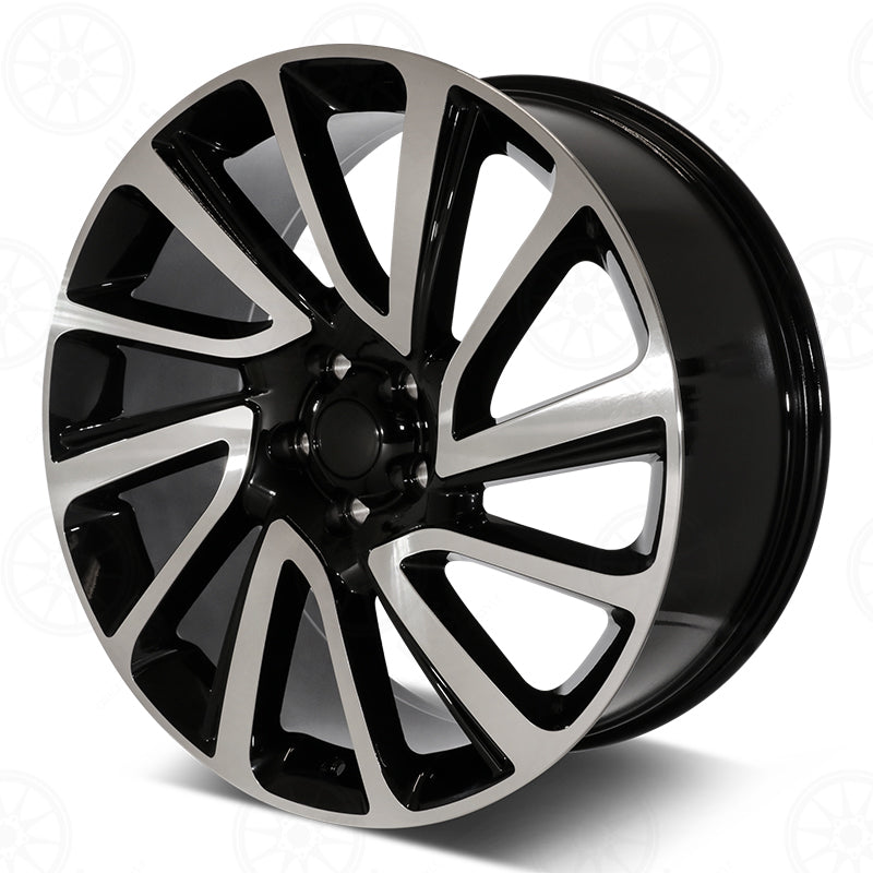 22-inch OE Style Wheels with black machined finish for Range Rover Defender, Discovery, LR3, LR4, HSE, Sport, SVR, and Autobiography models