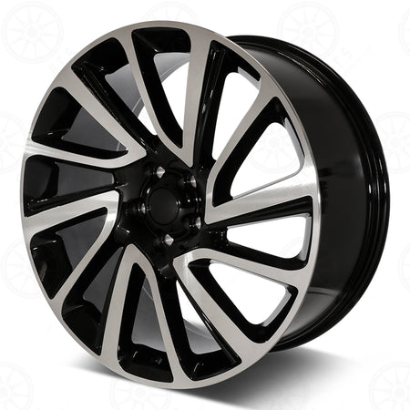 22-inch OE Style Wheels with black machined finish for Range Rover Defender, Discovery, LR3, LR4, HSE, Sport, SVR, and Autobiography models