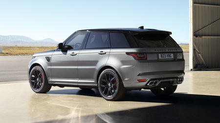 22-inch OE Style Wheels in gloss black, designed for Range Rover Defender, Discovery, LR3, LR4, HSE, Sport, SVR, and Autobiography models.