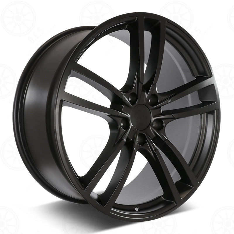 22-inch satin black Turbo Style wheels by OE Style Wheels for Porsche Cayenne GTS Diesel Hybrid Turbo, showing sleek automotive rims.