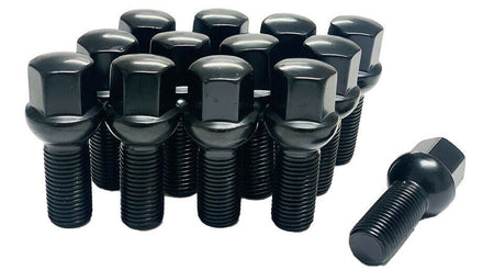 Set of 20 black ball seat lug bolts for Audi A3, S3, A4, S4, A5, S5, A6, S6, A7, S7, A8, S8, Q3, Q5, Q7, Q8 by OE