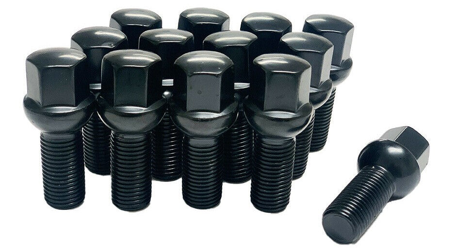 20pcs Ball Seat Black Lug Bolts Fits Mercedes C E S CLS CL CLA GLA GLC