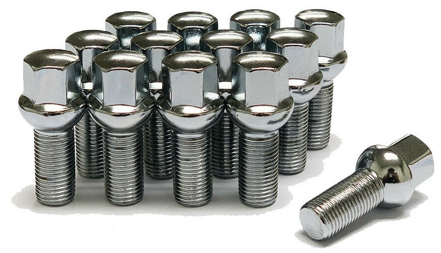 20pcs Ball Seat Silver Lug Bolts Fits Mercedes C E S CLS CL CLA GLA GLC